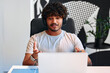 © Valerii Apetroaiei - Successful hipster team in coworking. Freelancers.