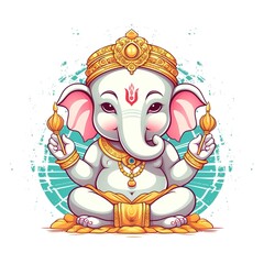 Wall Mural - Happy Ganesh Chaturthi, Generative ai