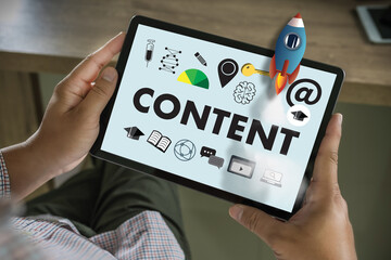Poster - content marketing business content communication data blogging media publication information vision 