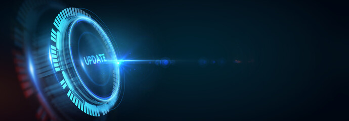 Business, Technology, Internet and network concept. Update software computer program upgrade. 3d illustration