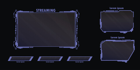 futuristic vector hud interface screen design digital callouts titles hud- ui gui futuristic user streaming panel overlay design template	
