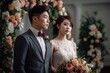 Japanese young couple getting married. Generative AI, Generative AI