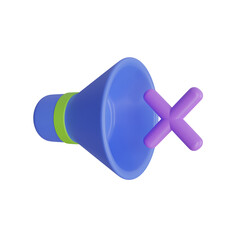 Poster - 3d Mute. icon isolated on white background. 3d rendering illustration