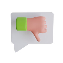 Poster - 3d Dislike. icon isolated on white background. 3d rendering illustration