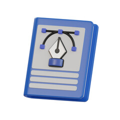 Poster - 3d Graphic Design Book. icon isolated on white background. 3d rendering illustration