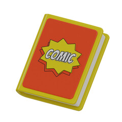 Poster - 3d Comic Book. icon isolated on white background. 3d rendering illustration