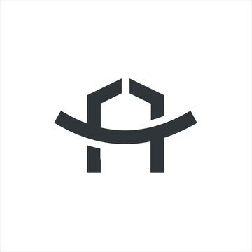 Letter H Monogram Logo for sale. very unique and different, suitable for any company and in any sector, especially companies with the initials H. Easy to remember, clean, attractive, simple, modern, e