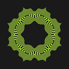 Poster - Symmetrical composition of wavy lines. Abstract element for design. Vector illustration. A pattern of deformed stripes.