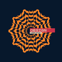 Poster - Symmetrical composition of wavy lines. Abstract element for design. Vector illustration. Modern graphic design.
