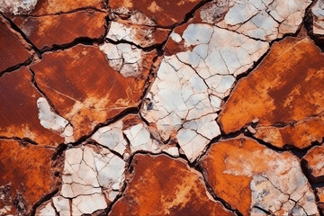 Poster - Close-up of rugged, dark red-brown rock - ideal for natural, textured backdrops