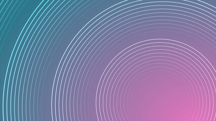 Wall Mural - Blue pink round lines abstract technology background