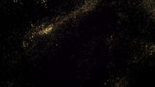 Abstract Particles Of Gold Glitters Explosion On Black Background 4k Footage, Gold Glitters Footage, Gold Particles Animation, Awards, Titles Background Footage