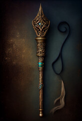 Wall Mural - Old magic wand. AI Generated