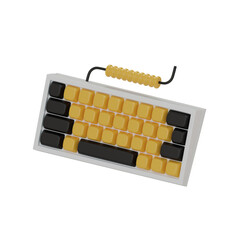Poster - 3d Keyboard. icon isolated on white background. 3d rendering illustration