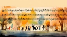 Music Score For Children Representation.