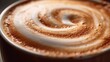 © Roman - close up of a foam in a cappuccino cup . generative AI
