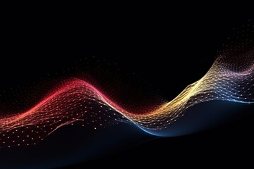 Wall Mural - abstract wave of particles.Generative Ai