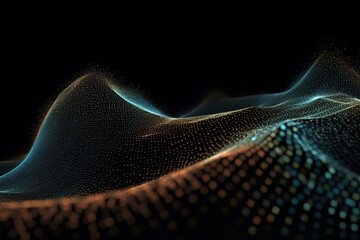 Wall Mural - abstract wave of particles.Generative Ai