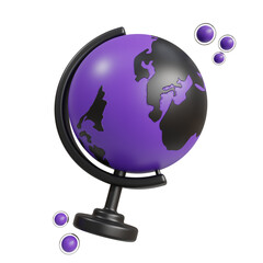 Poster - 3d Globe Earth. icon isolated on white background. 3d rendering illustration