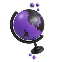 Poster - 3d Globe Earth. icon isolated on white background. 3d rendering illustration