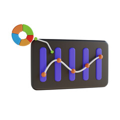 Poster - 3d Analytics Chart. icon isolated on white background. 3d rendering illustration