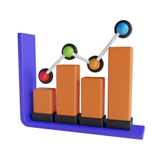Poster - 3d Analytics Growth. icon isolated on white background. 3d rendering illustration