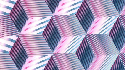 Poster - Cube pattern with seamless loop animated texture. 3d rendering 4K