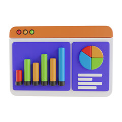 Poster - 3d Online Analysis. icon isolated on white background. 3d rendering illustration
