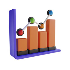 Poster - 3d Analytics Growth. icon isolated on white background. 3d rendering illustration
