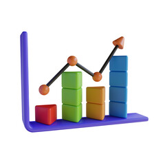 Poster - 3d Analytics Growth. icon isolated on white background. 3d rendering illustration