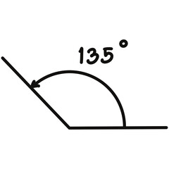 degrees angles. Geometric mathematical degree angle with arrow