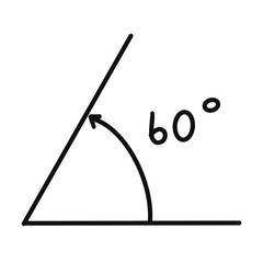 degrees angles. geometric mathematical degree angle with arrow