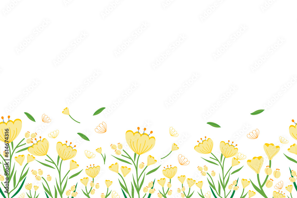 Spring Flower floral border background banner frame vector illustration ...