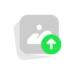 Poster - upload image button concept illustration glyph or filled icon design editable vector eps10