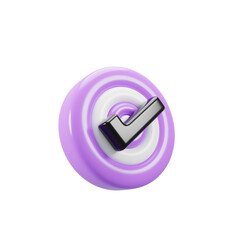 Poster - 3d rendering target icon concept with checklist sign