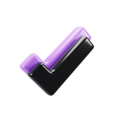 Poster - 3d rendering purple and black checklist icon