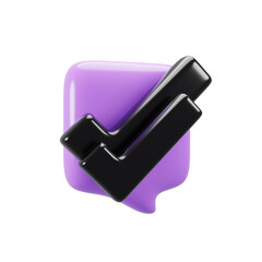 Poster - 3d rendering bubble speech with checklist icon