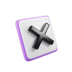 Poster - 3d rendering reject icon concept with cartoon style clipboard