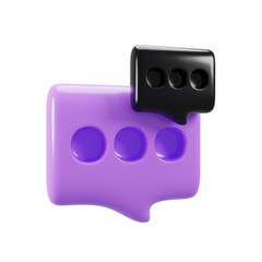 Aufkleber - 3d rendering purple and black bubble speech icon