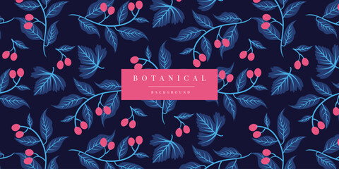 Sticker - Botanical Floral Leaves Pattern Background