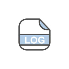 Leinwandbilder - LOG File Extension, Rounded Square Icon with Text - Format Extension Icon Vector Illustration.