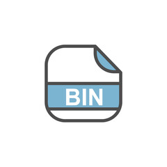 Leinwandbilder - BIN File Extension, Rounded Square Icon with Text - Format Extension Icon Vector Illustration.