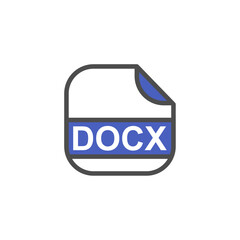 Leinwandbilder - DOCX File Extension, Rounded Square Icon with Text - Format Extension Icon Vector Illustration.