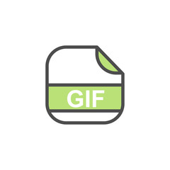 Leinwandbilder - GIF File Extension, Rounded Square Icon with Text - Format Extension Icon Vector Illustration.