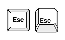 Esc button key vector icon. Escape keyboard logo computer cartoon illustration sign. Esc design technology key design symbol.