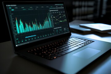 Poster - Laptop fiction sales online. Generate Ai