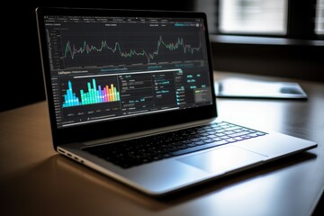 Poster - Laptop fiction sales media. Generate Ai
