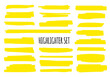 © kolonko - Highlight brush underline yellow marker vector pen. Stroke highligher color set