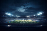 Fototapeta Londyn - Football stadium at night. Generative AI