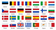 European union flag icon. Germany Austria Belgium Poland european nation world union EU flags symbol.